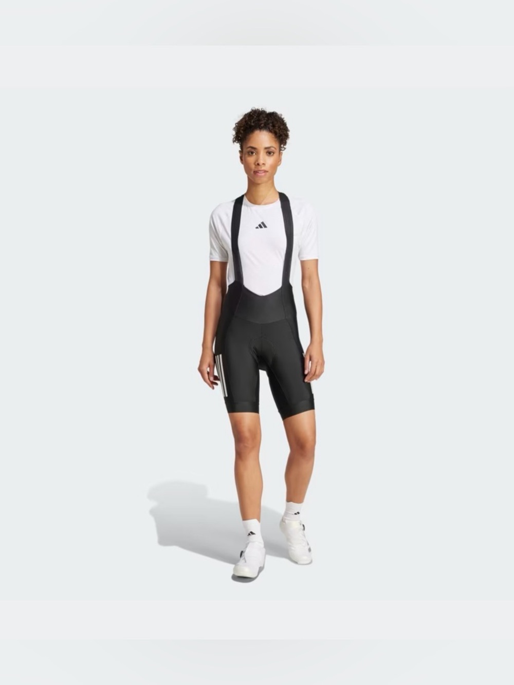 Adidas [L] Essentials Women’s 3-Stripes Padded Cycling Bib/Shorts JD9118